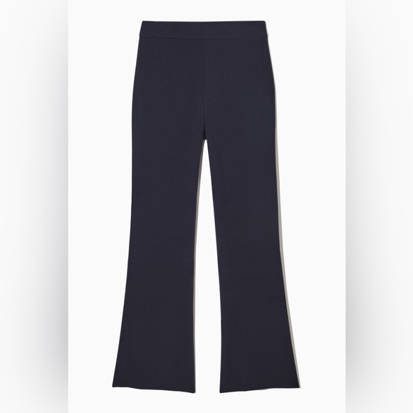 COS Pants - COS black flared slit-cuff ankle knit trouser pants XS casual quiet luxury basic